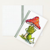 Whimsical Sleeping Froeping onder een paddenstoel Notitieboek (Binnen)