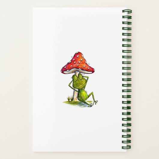 Whimsical Sleeping Froeping onder een paddenstoel Notitieboek (Achterkant)