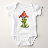 Whimsical Sleeping Froeping onder een paddenstoel Romper (Voorkant)