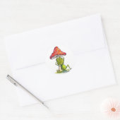 Whimsical Sleeping Froeping onder een paddenstoel Ronde Sticker (Envelop)
