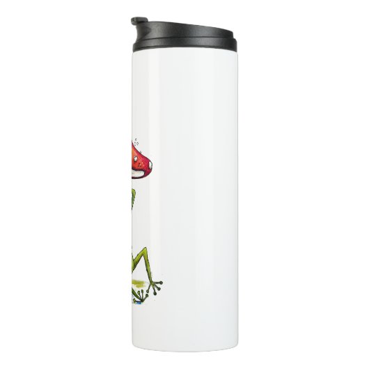 Whimsical Sleeping Froeping onder een paddenstoel Thermosbeker (Geroteerd rechts)