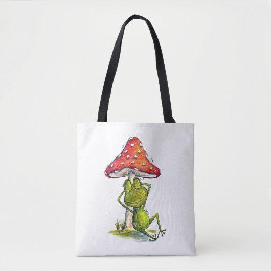 Whimsical Sleeping Froeping onder een paddenstoel Tote Bag (Voorkant)