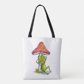 Whimsical Sleeping Froeping onder een paddenstoel Tote Bag (Achterkant)