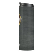 Whimsical Sleeping Mouse Illustratie met Naam Thermosbeker (Geroteerd rechts)