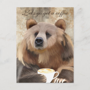 Whimsical Sleepy Coffee Drink Beer Briefkaart