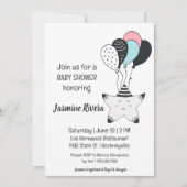Whimsical Sleepy Star Baby shower Invitation Kaart (Voorkant)