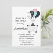 Whimsical Sleepy Star Baby shower Invitation Kaart (Staand voorkant)