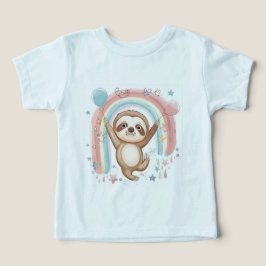 Whimsical Sloth Holding Ballonnen met Regenboogste