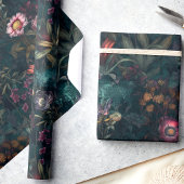 Whimsical Smaragd en Roze Bloemen Decoupage Cadeaupapier