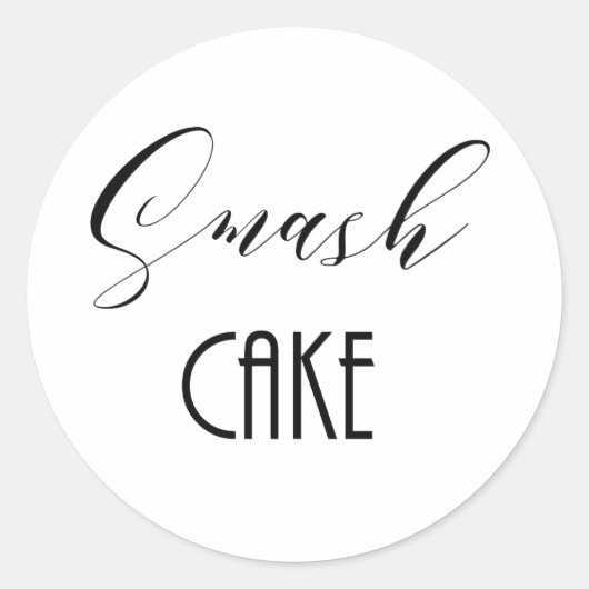 Whimsical "Smash Cake" Ronde Sticker (Voorkant)