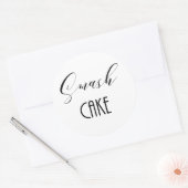 Whimsical "Smash Cake" Ronde Sticker (Envelop)