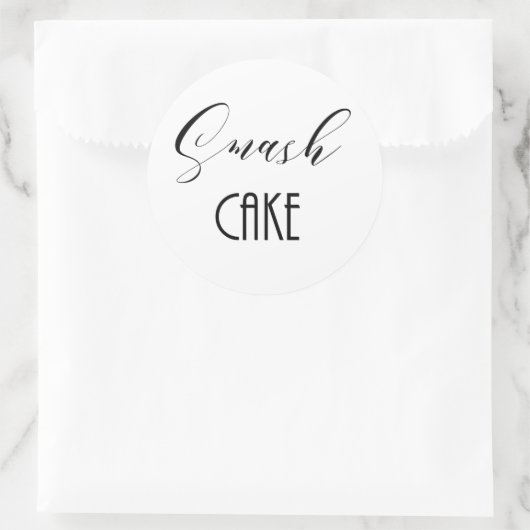 Whimsical "Smash Cake" Ronde Sticker (Tas)