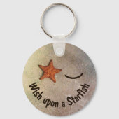 Whimsical Smile and Wink Starfish Beach Sleutelhanger (Voorkant)
