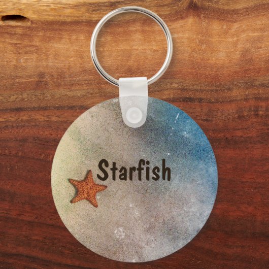 Whimsical Smile and Wink Starfish Beach Sleutelhanger (Achterkant)