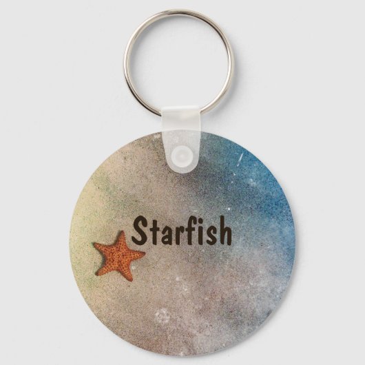 Whimsical Smile and Wink Starfish Beach Sleutelhanger (Achterkant)