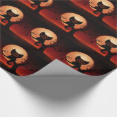 Whimsical Smilting Black Cat Cadeaupapier (Hoek)