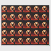 Whimsical Smilting Black Cat Cadeaupapier (Vlak)