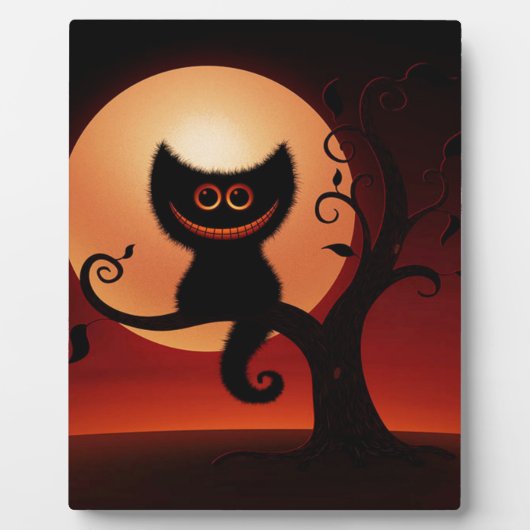 Whimsical Smilting Black Cat Fotoplaat (Voorkant)