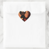 Whimsical Smilting Black Cat Hart Sticker (Tas)