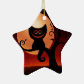 Whimsical Smilting Black Cat Keramisch Ornament (Rechts)