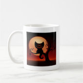 Whimsical Smilting Black Cat Koffiemok (Links)