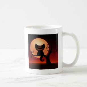 Whimsical Smilting Black Cat Koffiemok
