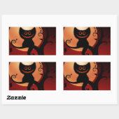 Whimsical Smilting Black Cat Rechthoekige Sticker (Vel)