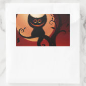 Whimsical Smilting Black Cat Rechthoekige Sticker (Tas)