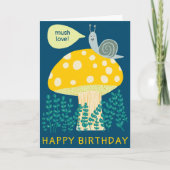 Whimsical Snail on Magical Mushroom CUSTOM Bday Kaart (Voorkant)