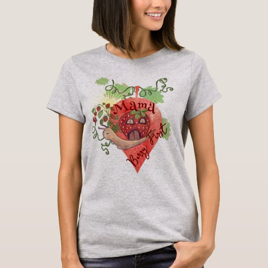 Whimsical Snail & Strawberry Mama T-shirt