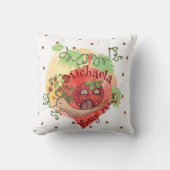 Whimsical Snail & Strawberry Nursery Decor Pillow Kussen (Voorkant)