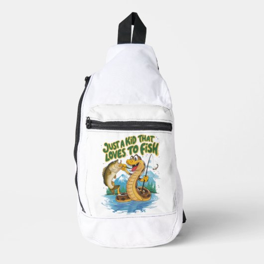 Whimsical Snake and Fish T-shirt Sling Bag (Voorkant)