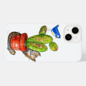 Whimsical Sneaky Cat met Cactus Case-Mate iPhone Case (Achterkant (horizontaal))