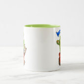 Whimsical Sneaky Cat met Cactus Tweekleurige Koffiemok (Center)