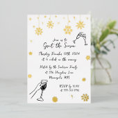 Whimsical Sneeuw Kerstvakantie Winterfeest Folie Uitnodiging (Staand Voorkant)