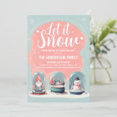 Whimsical Sneeuw Wereldbol Kerstfeest Kaart (Staand voorkant)