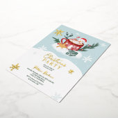 Whimsical-sneeuwman-chocoladeillustratie Folie Uitnodiging (Gedraaid)