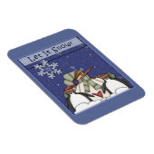 Whimsical Sneeuwman en Pinguïns Magneet (Rechterzijde)