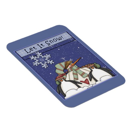 Whimsical Sneeuwman en Pinguïns Magneet (Rechterzijde)