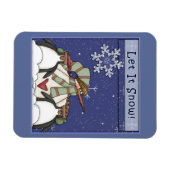 Whimsical Sneeuwman en Pinguïns Magneet (Horizontaal)