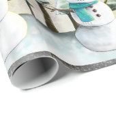 Whimsical Sneeuwman in Winter Kerst Patroon Cadeaupapier (Rol Hoek)