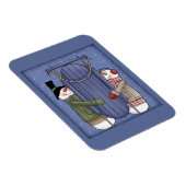Whimsical Sneeuwman met slee Magneet (Rechterzijde)