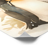 whimsical Sneeuwman Pinguïns Waterverf Winter Deco Poster (Hoek)