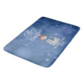 Whimsical Sneeuwman Prettig Kerstfeest Badmat (Gekanteld)