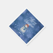 Whimsical Sneeuwman Prettig Kerstfeest Servet (Hoek)