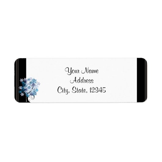 Whimsical Sneeuwvlok Boom Posh Bruiloft Label (Voorkant)