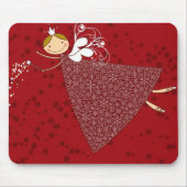 Whimsical Sneeuwvlokken Kerst Schattige Fairy Prin Muismat (Voorkant)