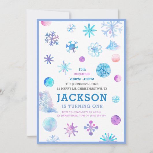 Whimsical Sneeuwvlokken Winter Kids Verjaardagsfee Kaart (Voorkant)