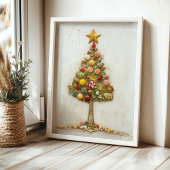 Whimsical Snoep kerstboom schilderij vakantie Poster