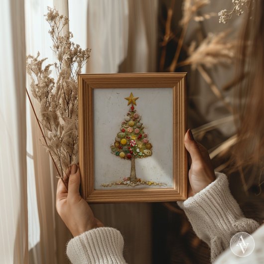 Whimsical Snoep kerstboom schilderij vakantie Poster